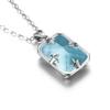 Szjinao Real 925 Silver Aquamarine Pendant For Women Gemstone Necklace Pendants Viking Handmade Undefined Fine Jewelry