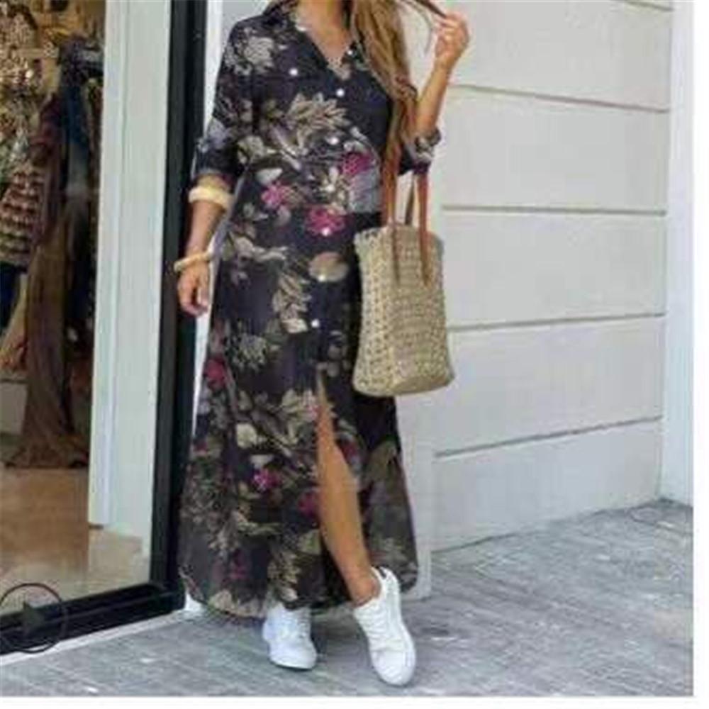 New Women's European and American Fashion Long Shirt Dress - Spring/Autumn, Sexy, Single-Breasted, Loose Lapel Design