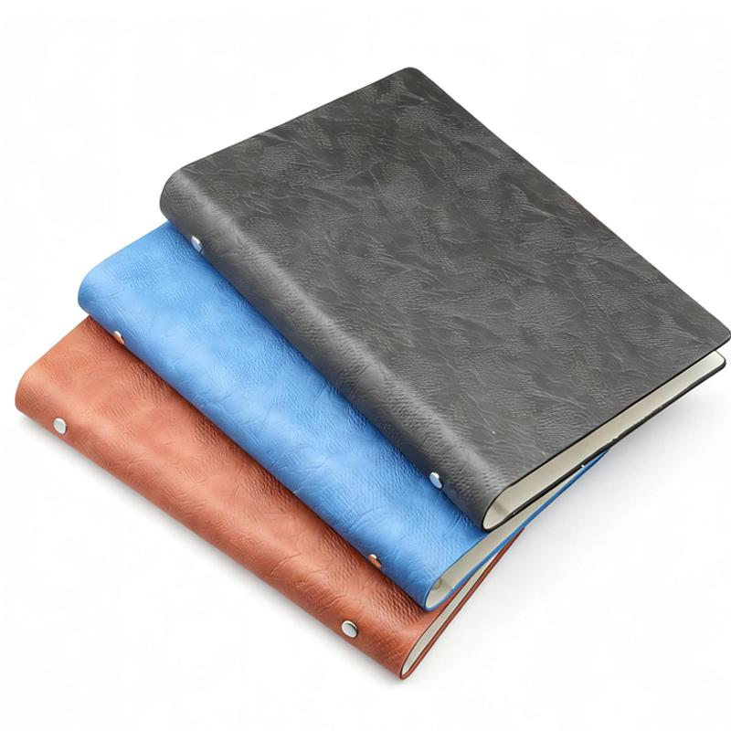 High Quality Custom A5 Spiral Notebook PU Leather Journal Gift Paper Saddle Stitching Custom Colors