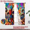 2D flat printing 2pcs Curtain Dia De Muertos Skull Floral Mariachi Digital Printed Polyester Drapes Festive Curtains for Room