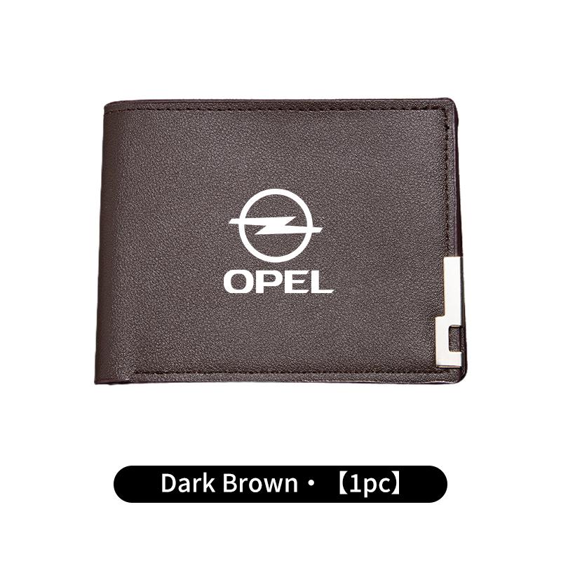 New Fashion Business Wallet Leather Car Logo Card Holder Men Coin Purse For Opel Zafira Meriva Mokka Grandland Antara Ampera
