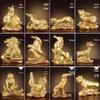 Chinese Zodiac Bronze Brass Ornaments: Rat, Ox, Tiger, Rabbit, Dragon, Snake, Horse, Sheep, Monkey, Rooster, Dog, Pig Crafts