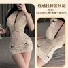 Sexy Underwear Pure Desire Perspective Mesh Lace Suspender Nightdress Sexy Inner Strap Deep V Nightdress