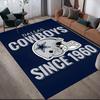 Dallas Cowboys Flannel Printed Carpet, Home Sofa Decoration for Living Room & Bedroom, Non‑Slip Play Flannel Floor Mat for Game Room