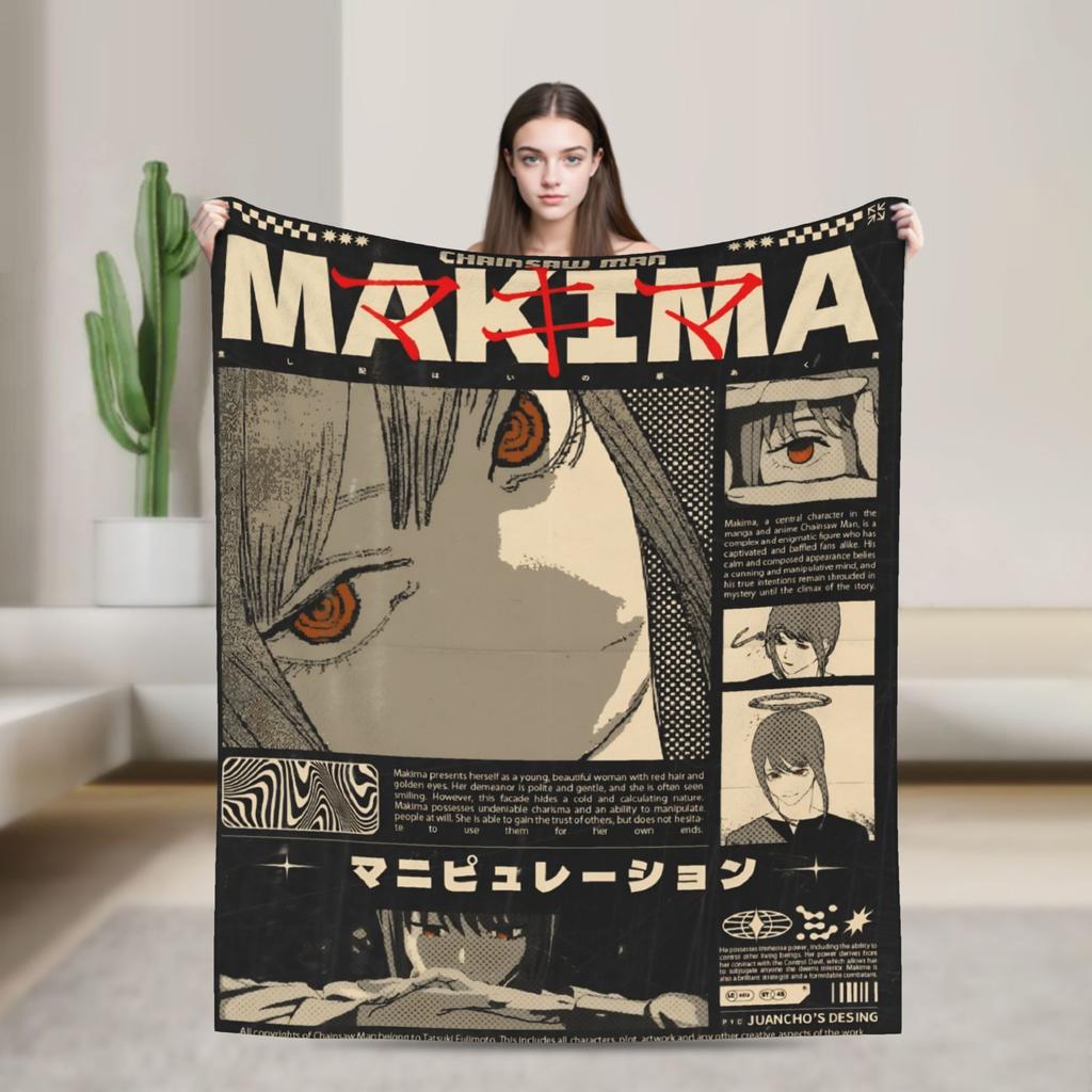 Yoru Chainsaw Man Japanese Manga Blankets Soft Pattern Plush Throw Blanket For Girls Boys Outdoor Flannel Bedspread Bed Cover