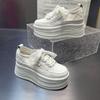 Summer lace mesh breathable thick-soled muffin little white shoes small inner height increase sports casual net shoes