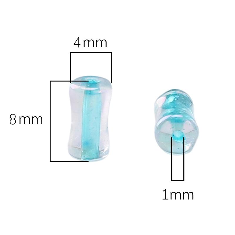 4x8mm Shiny Transparent Bamboo Beads Glass Cylindrical Beads Can Be Used For DIY Jewelry Making Necklace Bracelet
