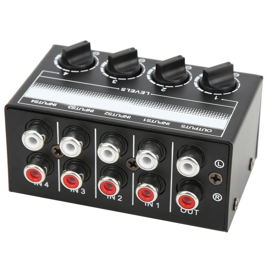 Stereo Mixer Mini Passive Audio Signal 4?Channel Hub for Outdoor Singing Effect Equipment