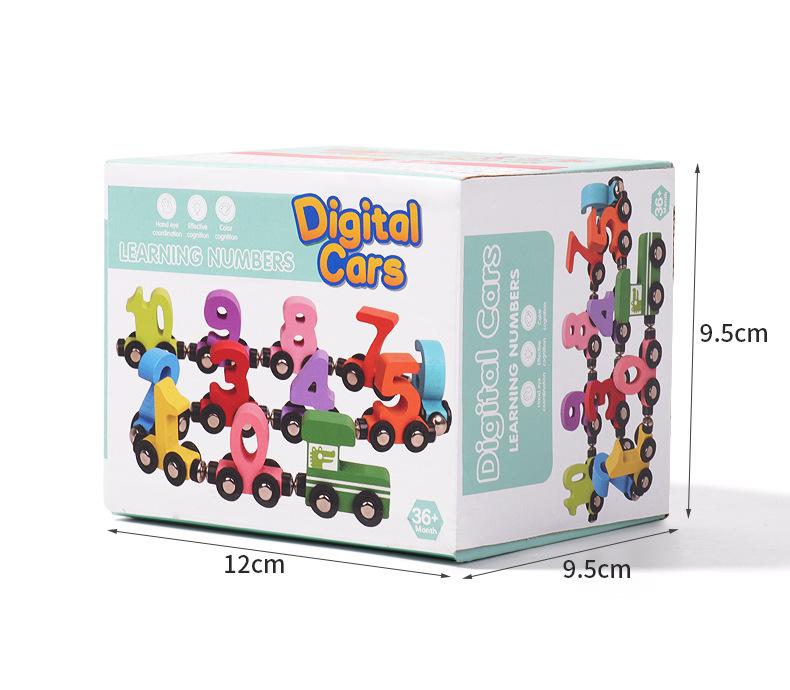 Wooden Magnetic Number Train - Early Education Pull-Along Toy