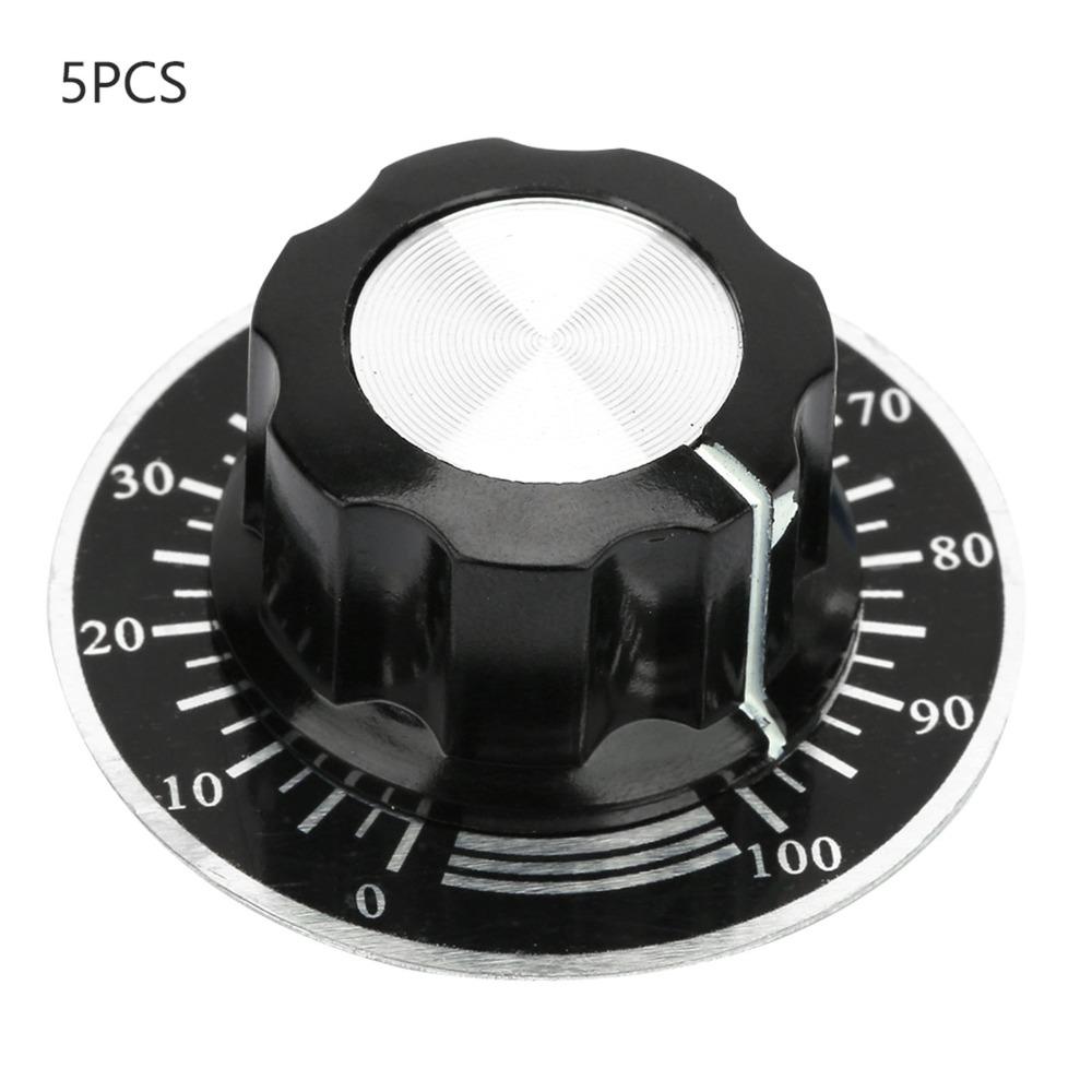 5PCS MF A03 Potentiometer Cap 6mm Potentiometer Knurled Knob Potentiometer Scale Plate  DIY Projects