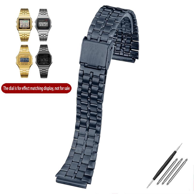 

Vintage Small Square Metal Watch Band for CASIO A159w-n1 A158WA A168 Strap Stainless Steel Bracelet 18mm Wristband Accessories 18mm