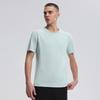 Round-neck Men's Short-sleeved Outdoor Sports Running Fitness Training T-shirt Quick-drying Top with Moisture-wicking Ice-silk Fabric