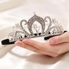 White Diamond Pearl Crown Hair Comb for Brides & Children