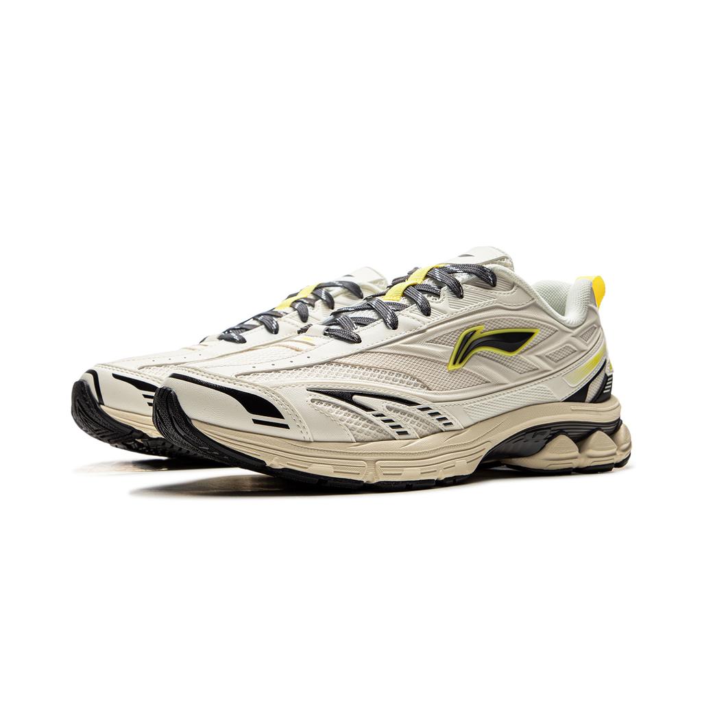 New LiNing Cushioning, Slip Resistant, Abrasion Resistant, Rebound Low Top Casual Running Shoes Men's Ecru ARXV001-3