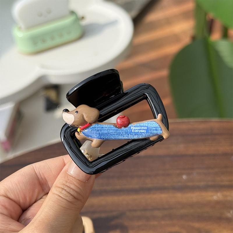 Dackel Haarspange Groß Cartoon Niedlich Krallenspangen Haarklammer Kopfschmuck Mode Haaraccessoires Für Frauen Mädchen