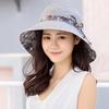 Sun Hat Fashion Print Wide Brim Temperament Foldable Anti Sun Cap for Beach