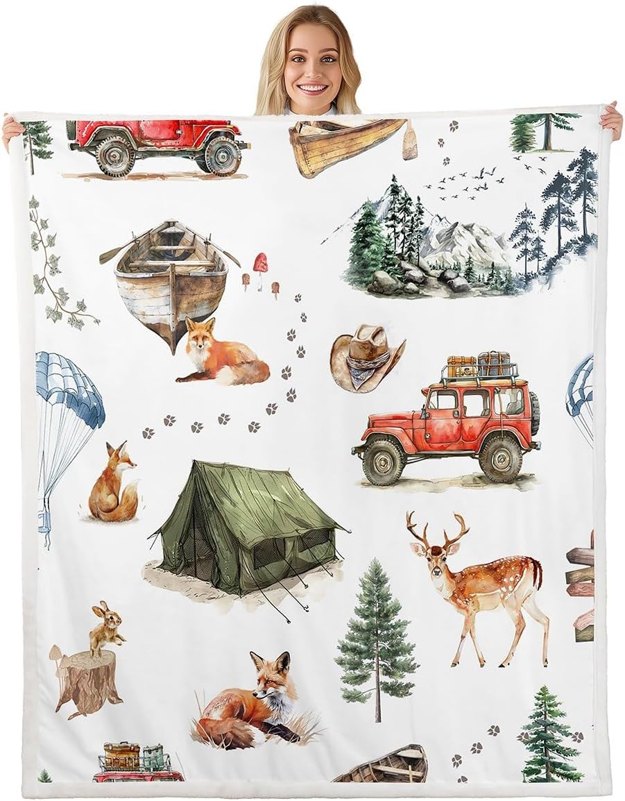 

Farm Animal Blanket Soft Fleece Throw Kids Room Decor Rural Theme Baby Gift Home Decoration 75x90cm