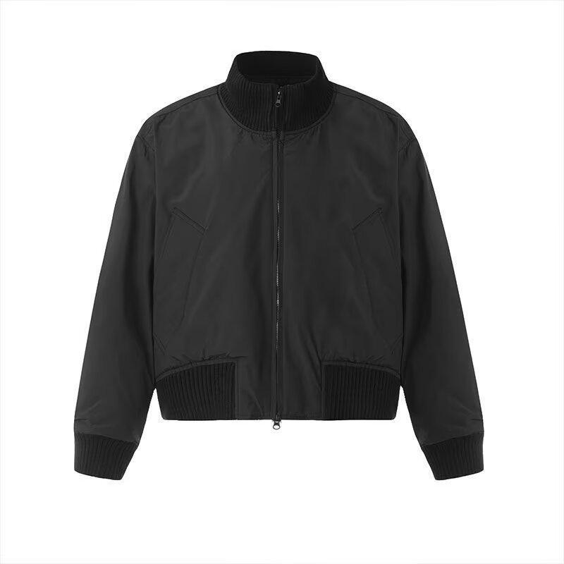 Spring and Autumn American Retro Stand-up Collar Jacket Men's and Women's Street Loose and Versatile Solid Color Tooling Casual Top Jacket Tide