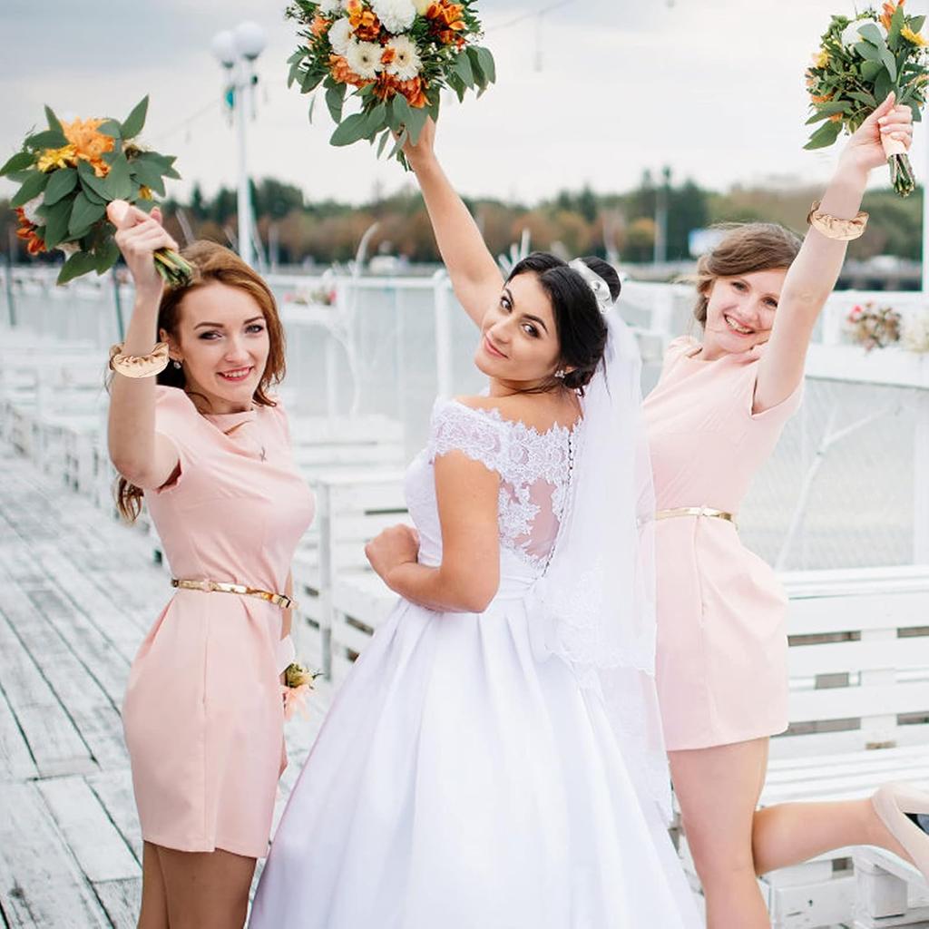 Satin Bridesmaid Scrunchies,Hair Ties Set of 6 Bridal Proposal Gifts, Elastics Hair Ties for Bachelorette Party Favors