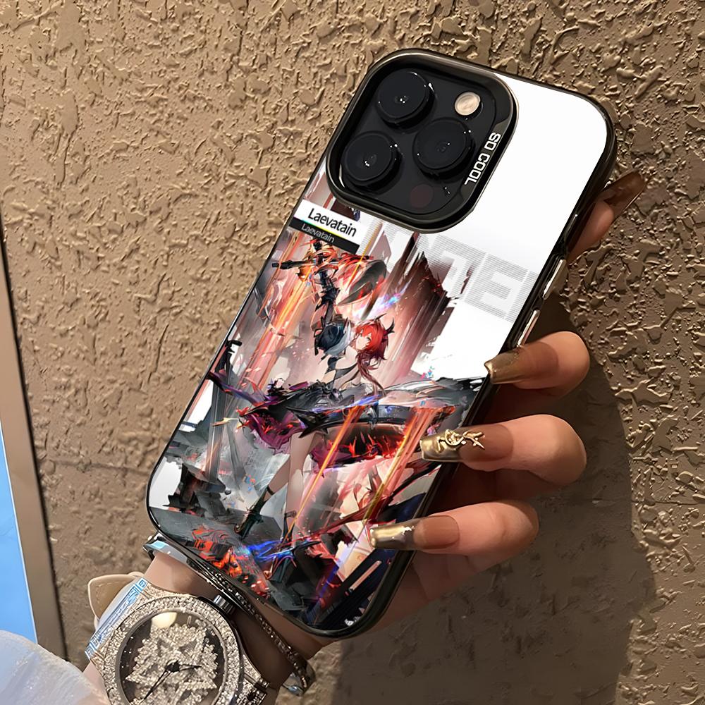 Arknights Anime Game Phone Case For 17 Air IPhone 16 Pro Max 15 14 Plus 12 13 X XS Max 11 Colorful Silver Cover