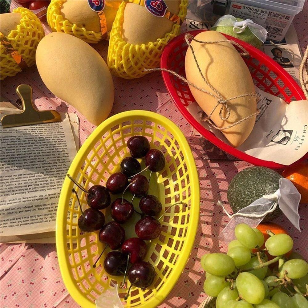 Bunter Korb Servieren Wiederverwendbarer Aufbewahrungskorb Kuchen Hamburger Lebensmittelkörbe Picknickteller