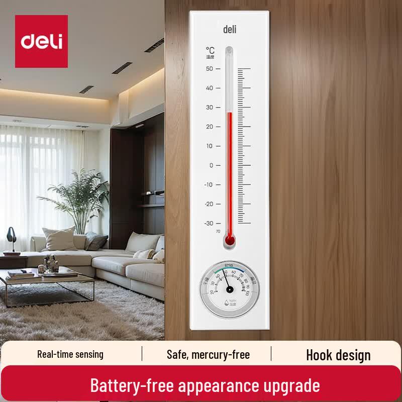 Deli Wall-Mounted Indoor Thermometer and Hygrometer