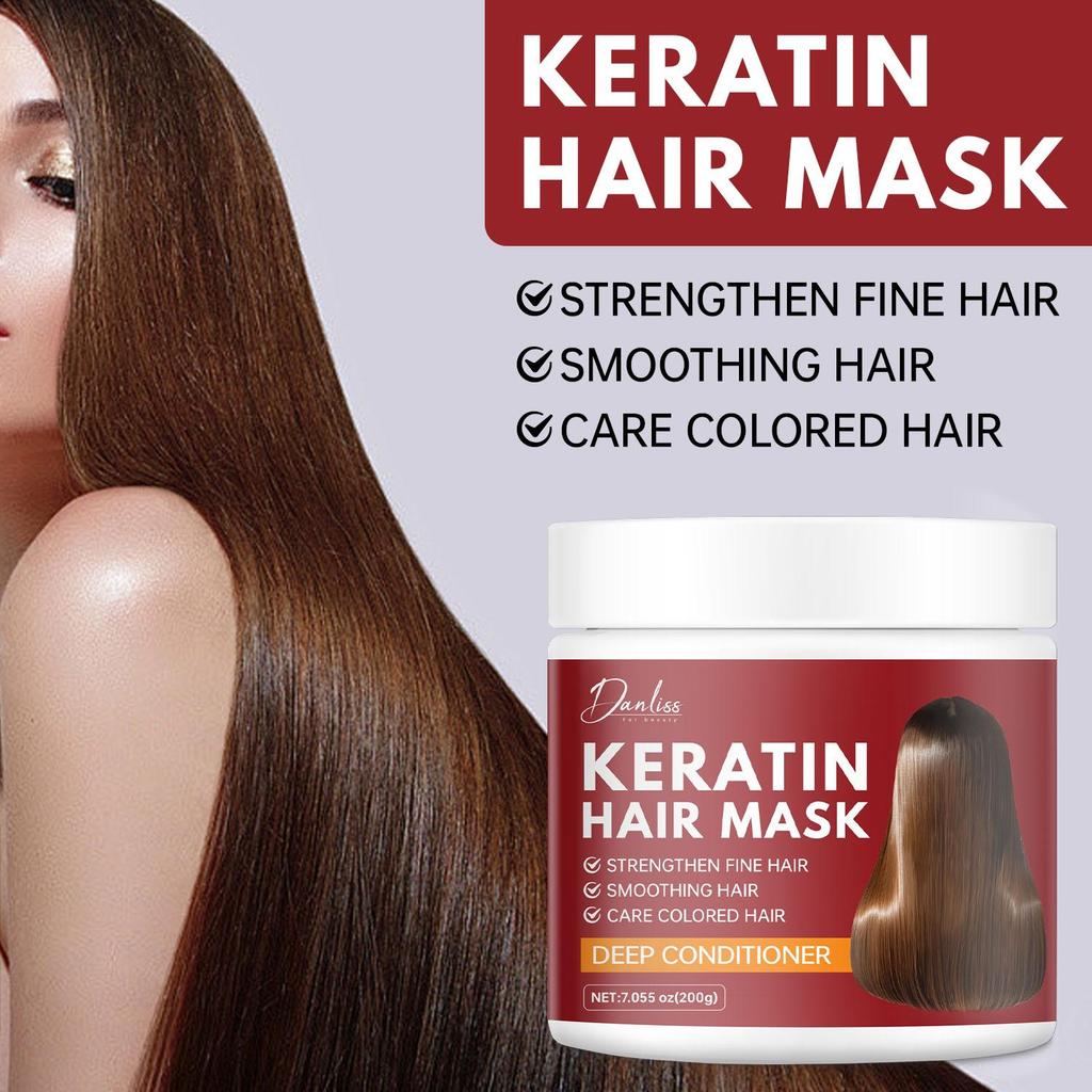 Keratin Hair Mask-Smoothing Hair-Strenghthen Fine Hair-Care Colored Hair-Suitable For All Hair Types, 200g