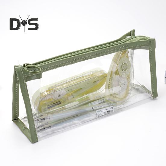 Przezroczysty piórnik z zamkiem błyskawicznym Wodoodporna kosmetyczka do przechowywania makijażu Organizer na artykuły papiernicze dla uczniów do szkoły, biura i podróży