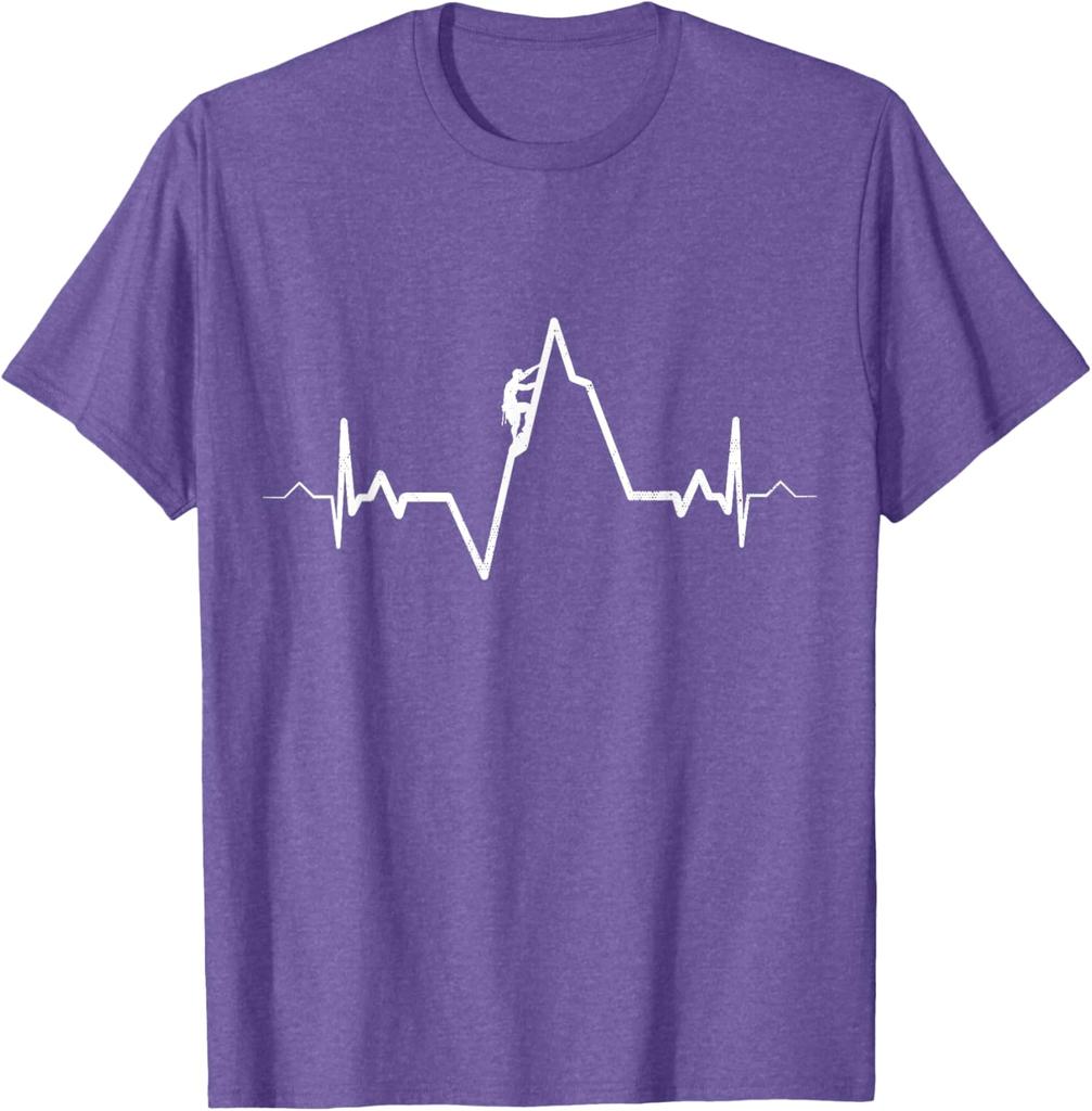 Climbing T-Shirt Heartbeat Rock Mountain Bouldering Gift T-Shirt