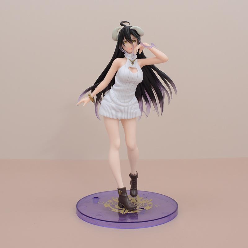 21cm Overlord Albedo Anime Figure Woolen Dress Albedo Action Figure Ainz Ooal Gown Figurine PVC Model Toys Doll Adult Collection