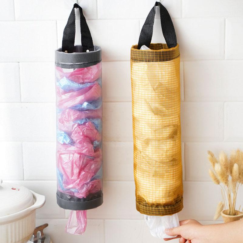 Kitchen Wall-mounted Storage Basket, Household Large-capacity Plastic Bag Storage Bag Plastic Bag Storage Box Wall Hanging Bag