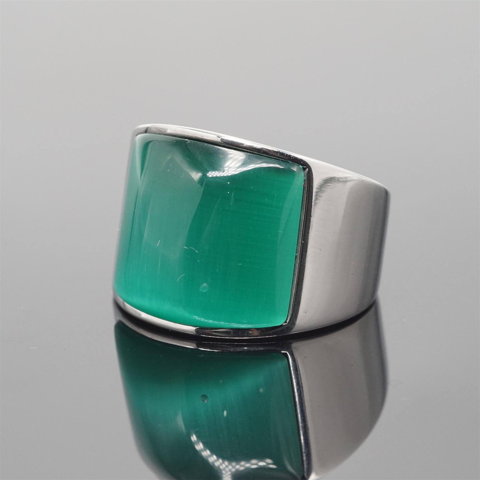 2026 Opal Ring, Male and Female Couple Exaggerated Ring, Blue Sandstone Multi-colored Gemstone, Female Ring. 7