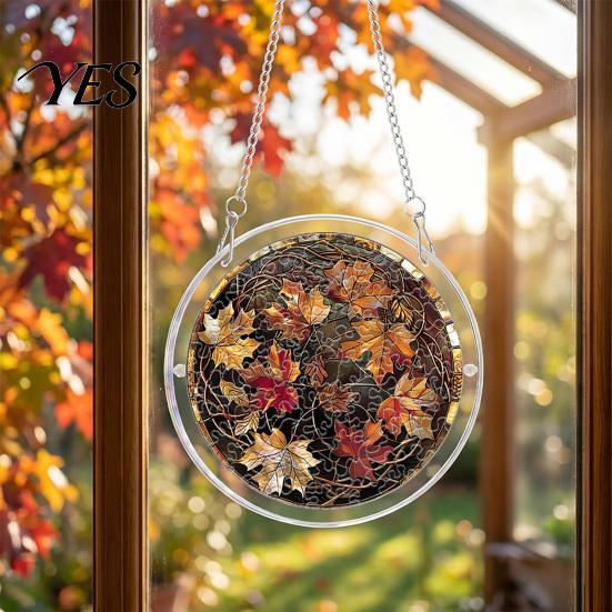 Adult Halloween Activity Acrylic Puzzle Suncatcher Window Hanging,7.87 Inch Sun Catcher Decorative Hanging Decoration Ornament, Ideal for Gifting and