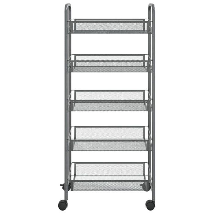 VidaXL Chariot de cuisine à 5 niveaux Gris 46x26x105 cm Fer 336330