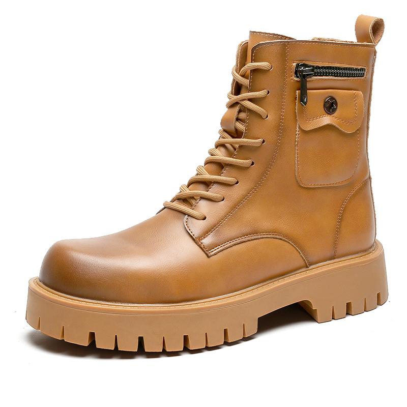 2024 Trend Men Boots Sneakers Outdoor Fashion High Top Wholesale Punk Shoes for Men Casual Leather Street Style Ankle Boots Men