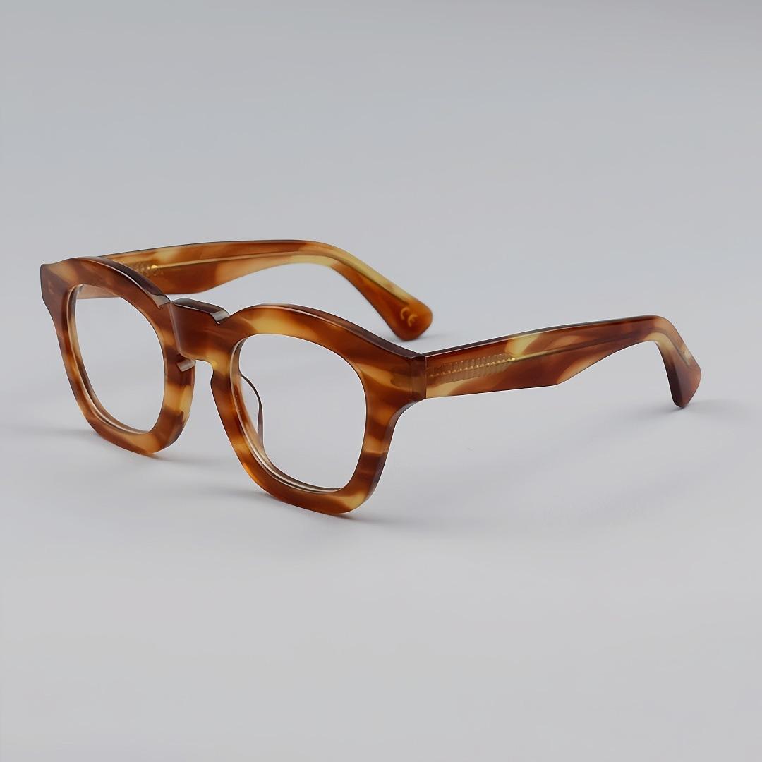 

Retro Eyeglasses Frames for Men High Quality Acetate spectacle Women Luxury Brand Vintage Glasses Frame Male коричневий