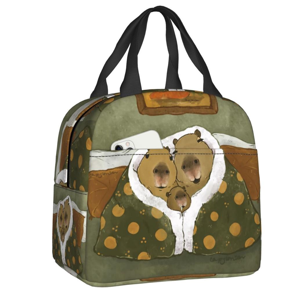 Custom Capybara Insulated Lunch Bag for Women Leakproof Cooler Thermal Lunch Tote Office Picnic Travel