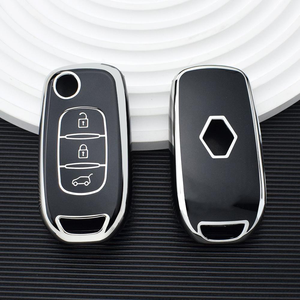 

Модный ТПУ чехол для ключа без ключа с 3 кнопками для Renault Megane Koleos Scenic Duster Captur Clio IV Logan Fluence Laguna чёрный