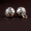 Handcrafting Solid Metal Silvering Bead Button for Chinese Cheongsam Traditional Carved Bead Buckle Clothing Accessories