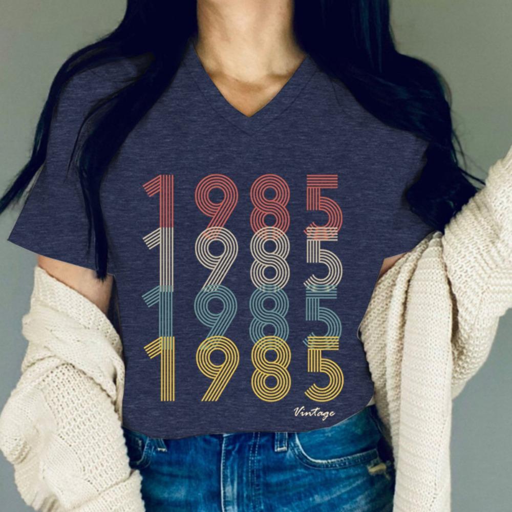 Women's Clothing Sales Vintage 1985 Classic Graphic T-shirts 39th Birthday Gifts Women Born 1985 Vintage Short Sleeve T-shirt