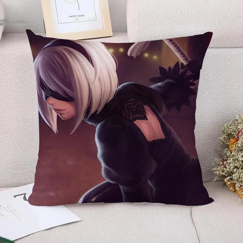 Decorative Pillowcase  Nier Automata Fall Decor Sofa Cushions Cushion Cover X Covers for Bed Pillows Pillow Cases