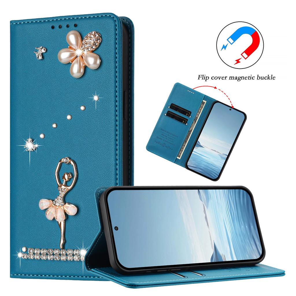 Pour Samsung Galaxy A57 5G Étui Motif Feuilles Florales Multiples Emplacements pour Cartes Fermeture Éclair Housse de Téléphone en Cuir avec