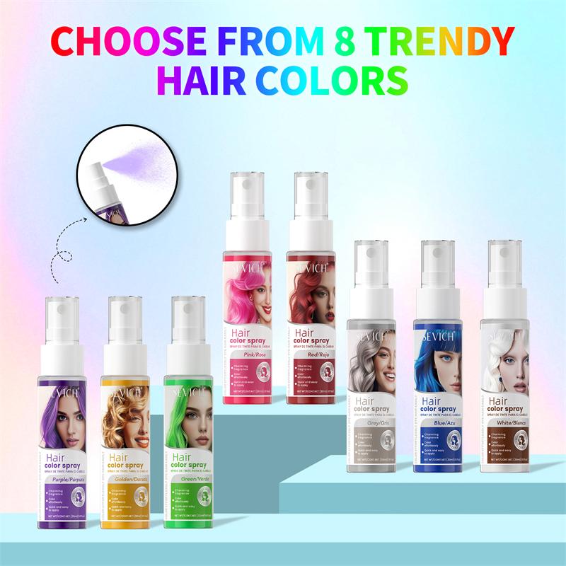 Spray para coloración de cabello, 8 colores