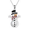 Shaped Cute Doll Christmas Necklace With Rhinestone Alloy Chain For Holiday Wear