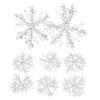Christmas Snowflake Ornament Multi-sizes Glitter Romantic Gifts Reusable Scene Layout White Xmas