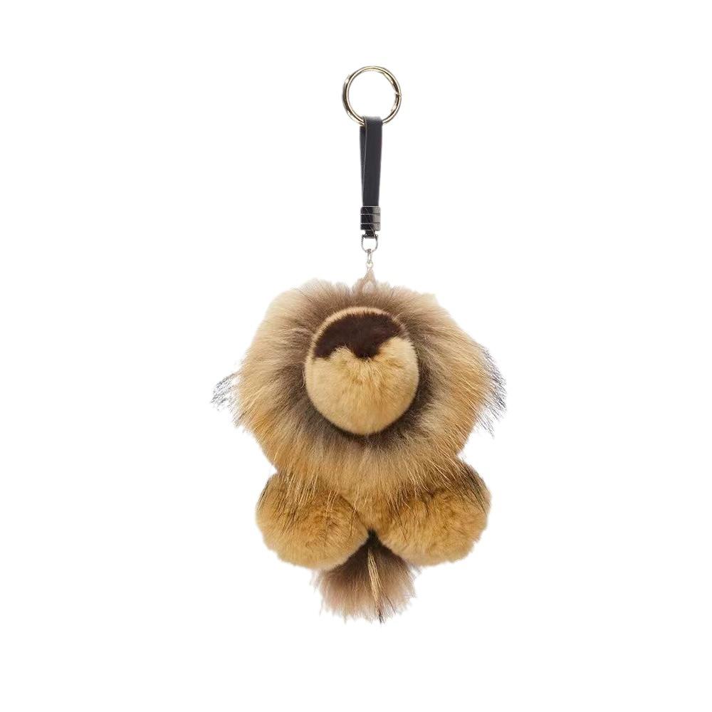 Otter Kaninchenfell Kleiner Löwe Taschenanhänger Waschbärhundfell Simba Löwe Schlüsselanhänger Niedliches Plüschtier Autoschlüsselanhänger