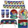 Soccer Global Football Cup Celebration Decor Pack With Flags And Table Cover For Events