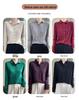 2025 Early Autumn Merino Wool Polo Collar Knit Cardigan, Long Sleeve Solid Color, Loose Fit Versatile Shirt