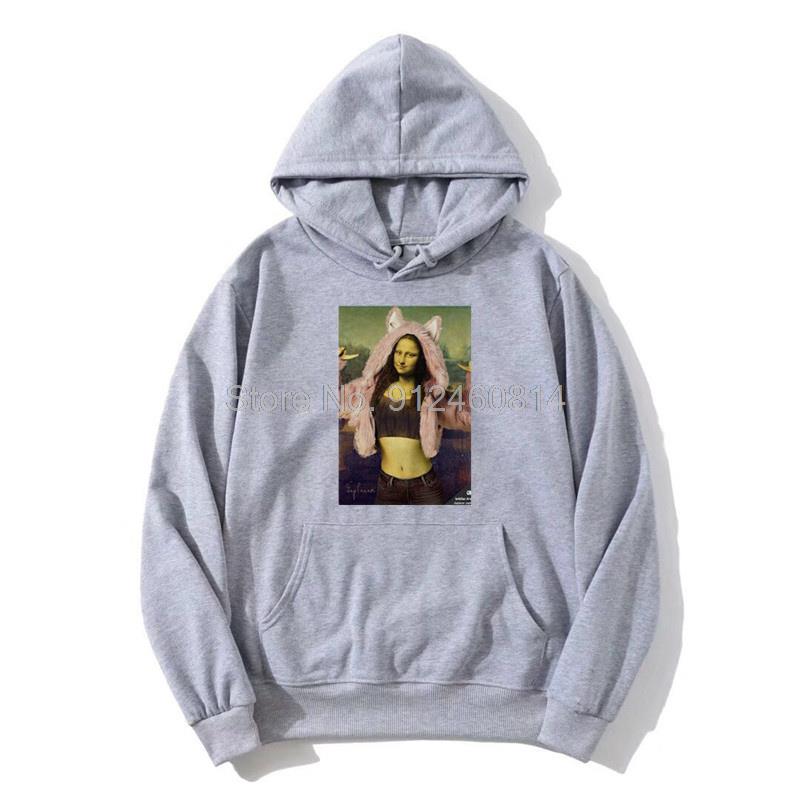 Mona Lisa Holds The Cat Oil Painting Women Hoodie Men Fleece Hoodies Hip Hop Hooded Sweatshirt Streetwear Harajuku