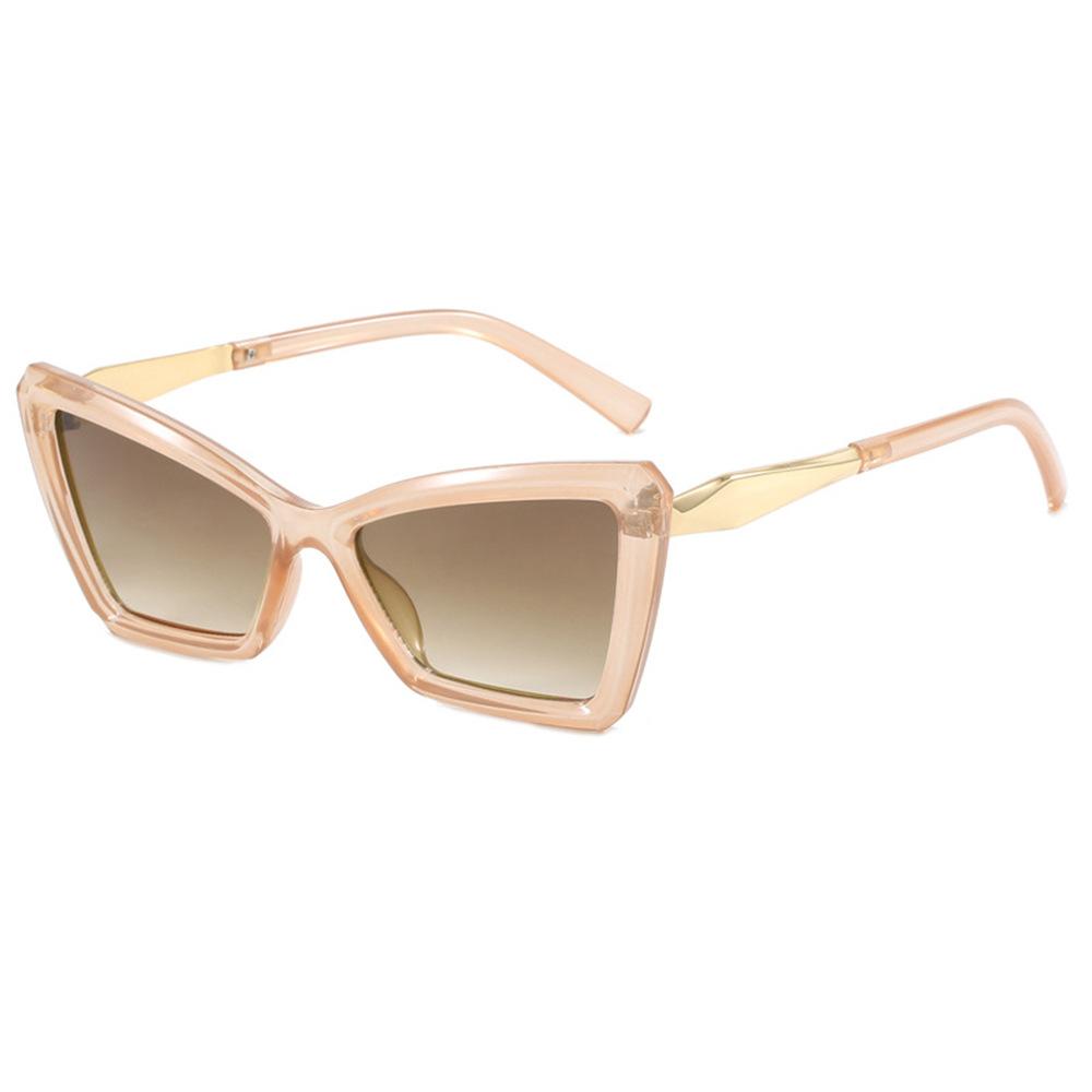 Retro Leopard Print Cat Eye Sunglasses Women Gradient Candy Color UV400 Protection Outdoor Sun Glasses